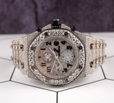 AUDEMARS PIGUET Royal Oak Offshore 42mm 30ct Diamonds Steel Watch 25770ST Papers